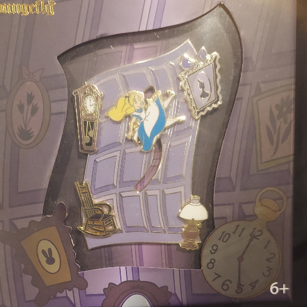 Disney Alice Enamel Pin Set - Blue, Purple, Gold